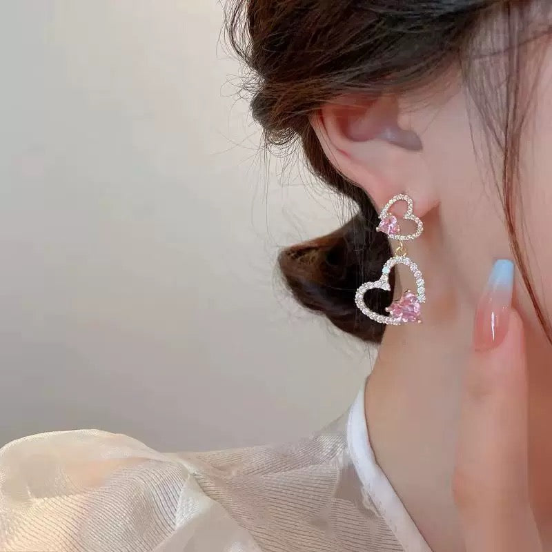 Heart Shaped Stone Earings