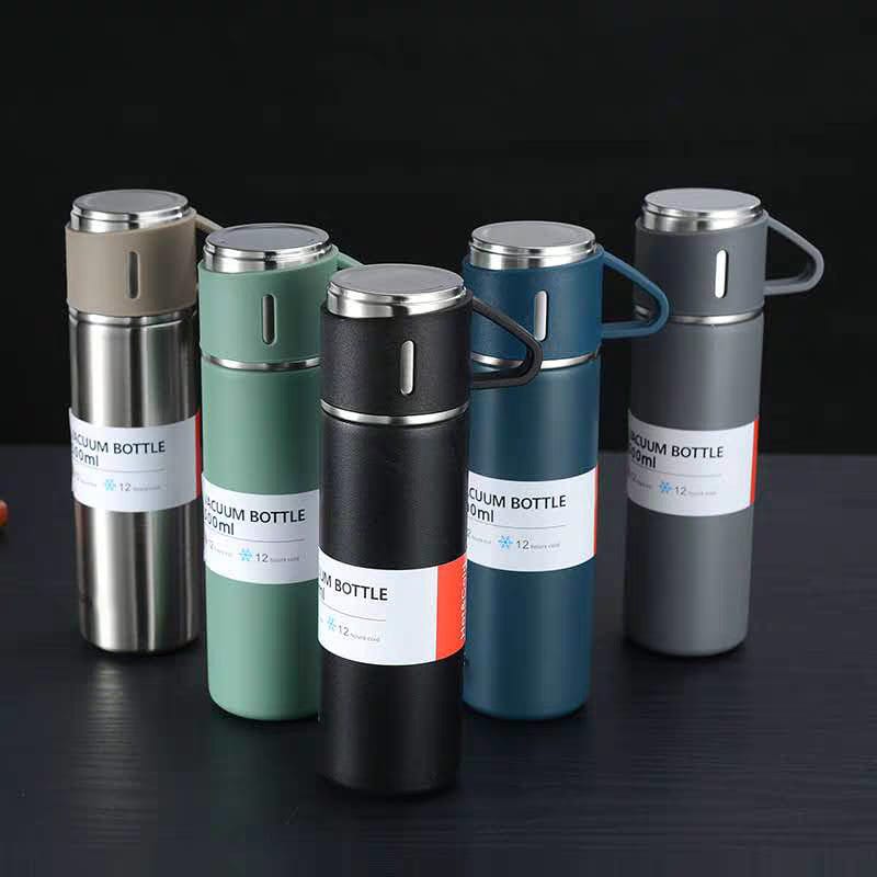 Steel Vaccum Flask Set Cups Combo