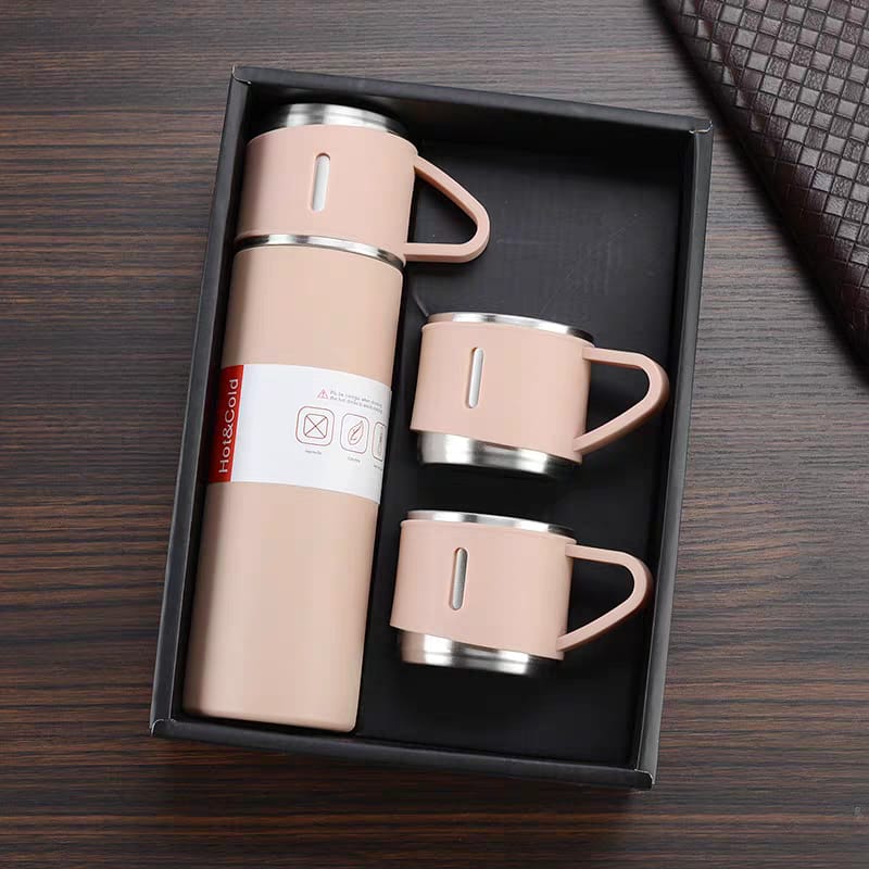 Steel Vaccum Flask Set Cups Combo