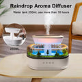 Raindrop Aroma Humidifier – LED Light, White Noise & Essential Oil Diffuser