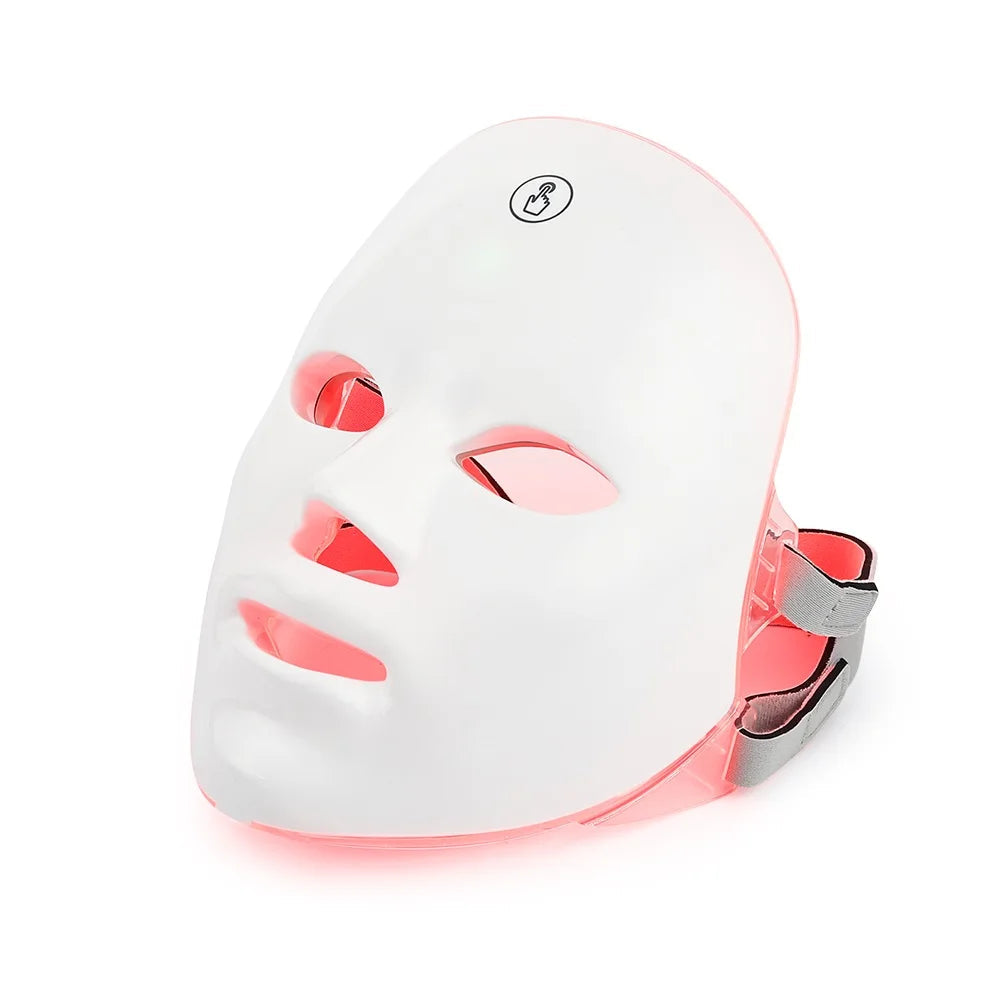 Rechargeable 7-Color LED Facial Mask – Skin Rejuvenation & Face Lifting Beauty Device for Home Use