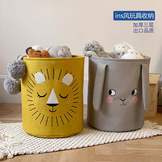 Cartoon Storage Basket Foldable Toys Clothes Shoes Storage Bucket