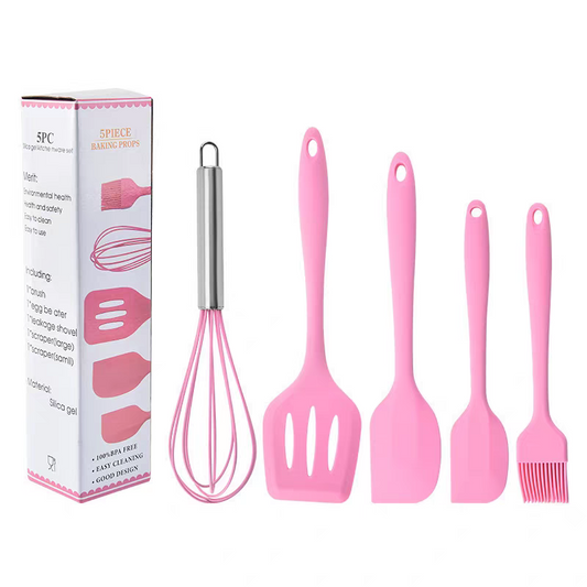 Heat Resistant Cooking Utensil Set (Spatula, Brush, Mixer, Spoonula)