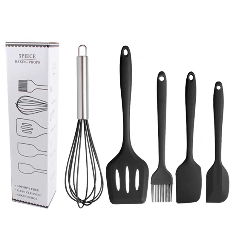 Heat Resistant Cooking Utensil Set (Spatula, Brush, Mixer, Spoonula)