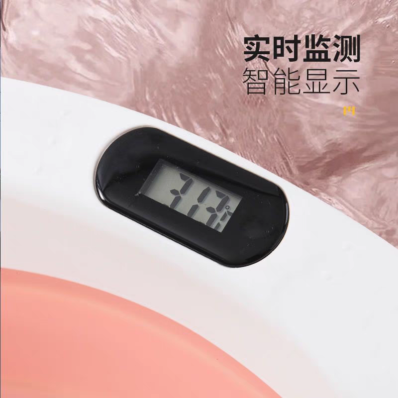 Baby Bath Tub Foldable Baby Tub Increase Thickening with Thermometer Temperature Sensing Children's Bath Tub